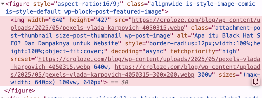 contoh alt text di wordpress